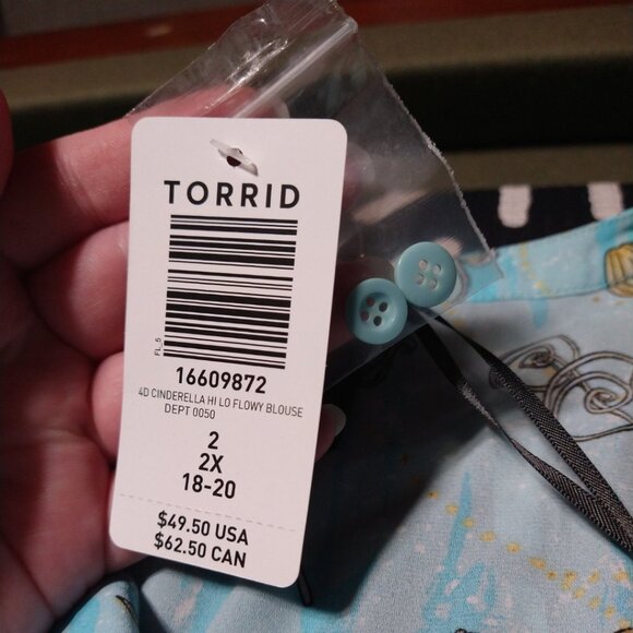 Disney Cinderella Hi-Lo Chiffon Blouse NWT - Picture 6 of 9